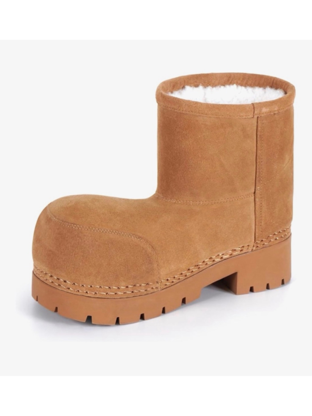 NEW Vegan Suede Platform Winter Snow Boots Ankle Cozy Fur Lined Waterproof 8